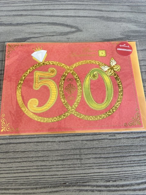 Biglietto D'auguri 50 Anniversario - Effetto Telato - Completo Di Busta - Foto 9