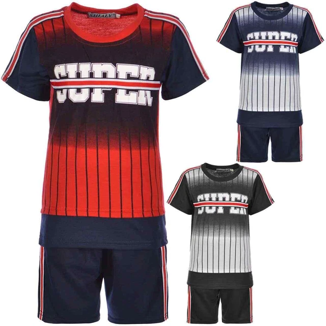 Bambini Breve T-Shirt Capri Pantaloni Corti Tessuto Abbinamento Base Estate Set