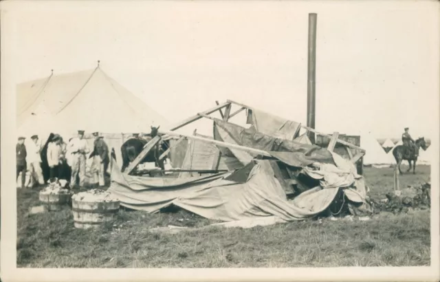 WW1 Postcard 5th Lancashire  Artillery Volunteers Tent Collapse  at Camp 1913