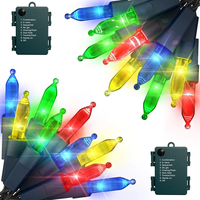 17ft 50 LED Outdoor Christmas String Lights Battery Operated Mini String Lights