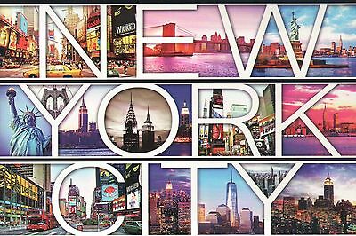 Statue of Liberty, Freedom Tower etc., New York City NY, Large Letter - Postcard