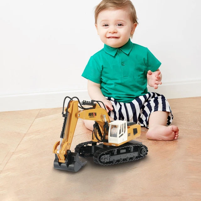1:18 Radio Controlled Excavator Digger Truck 9CH Bulldozer RC Toy Car 2.4GHz