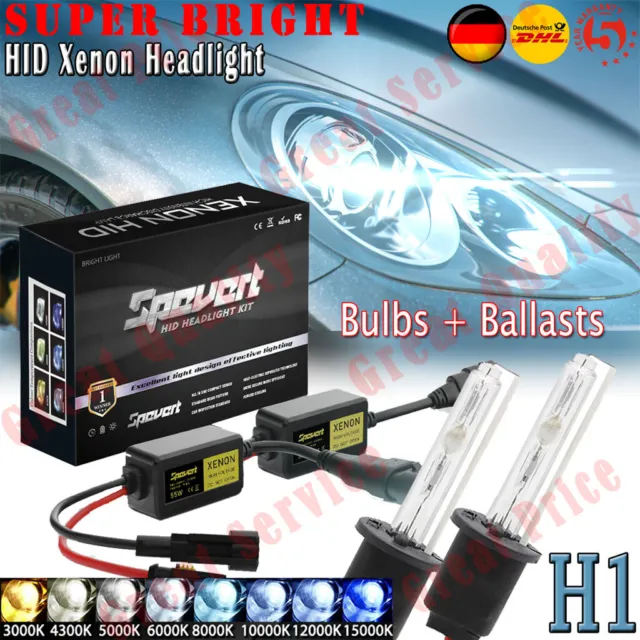 Car HID Xenon Scheinwerfer Kit H1 8000K Lampen & Vorschaltgeräte Fehlerfrei 55W