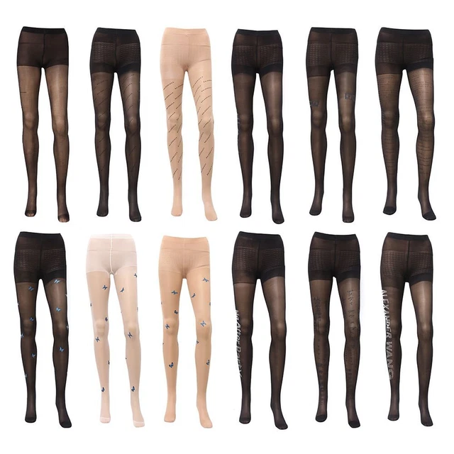 Cosce calze fiori leggings farfalla ginocchia lettere calze