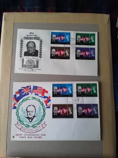 Winston Churchill - 1966 - 2 First Day Covers - Fiji (C18)