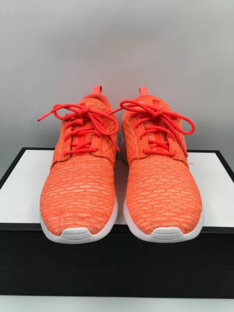 Nike Roshe One Flyknit 704927-800 Orange Running Shoes Sneakers Womens Size 8 US