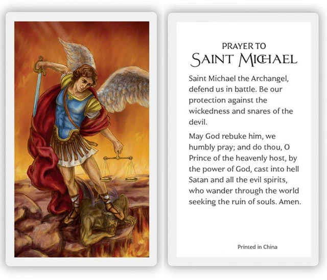 LAMINATED SAINT ST. Michael the Archangel Holy Prayer Card Catholic £2. ...
