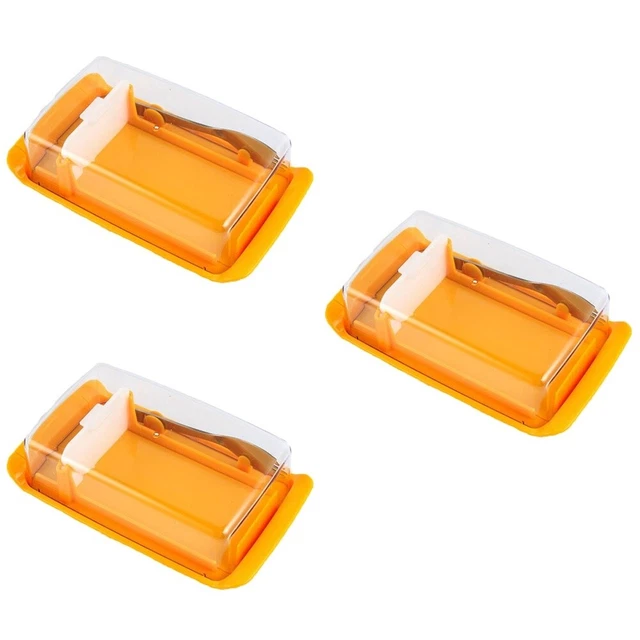 3 juegos caja de mantequilla queso Crispe Sealed caja de almacenamiento cortador de mantequilla
