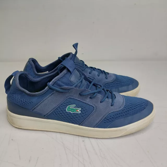 Lacoste Explorateur Light Sneaker Men Blue Size 9.5 Lace Up Low Top Laser Tennis