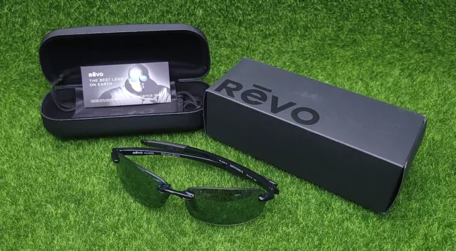 REVO Descend E Shiny Black Polished Grey Polarized Lens Sunglasses RE 4060 01 GY