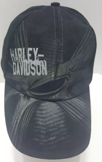 Harley- Davidson Graphic Black And Grey Cap Hat Adjustable One Size NWT