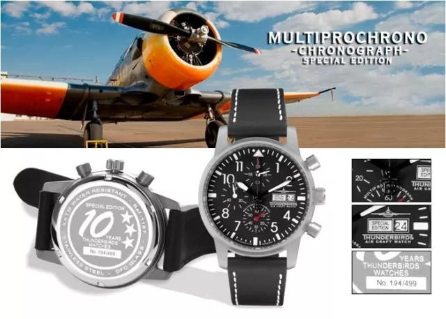 Thunderbirds Fliegeruhr Herrenuhr MultiPro Chrono Ø40mm 10 years limited Edition 2