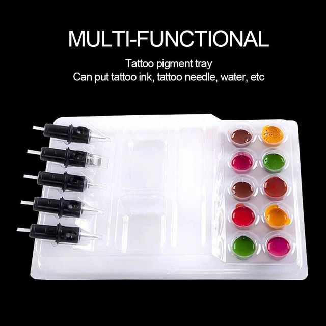 25pcs Tattoo Cup Holder Disposable Tattoo Ink Tray Tattoo Ink Pigment Tray Stand