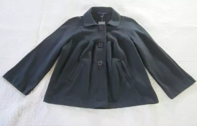 French Connection Womens Coat Size 6 Gray Peter Pan Collar Three Button