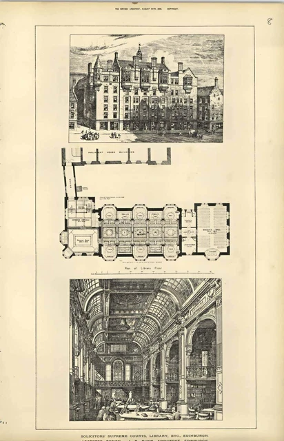 1888, SOLICITORS SUPREME Courts Library, Edinburgh, Jb Dunn ...