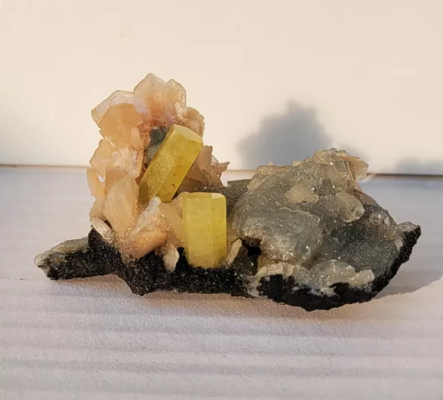 365 Ct Natural Heliodor Yellow Beryl Matrix Rough Feldspar Specimen Gemstone 3