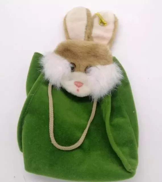 STEIFF HASE kleiner Rucksack grün Sammler Vintage ca. 24 cm Knopf im Ohr