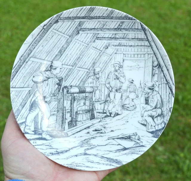 Assiette décor mine 20 cm - Fürstenberg Allemagne - Haspelzug 1857