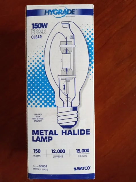 Hygrade ED28 Clear Metal Halide Lamp S5834 Mogul Base 150 W