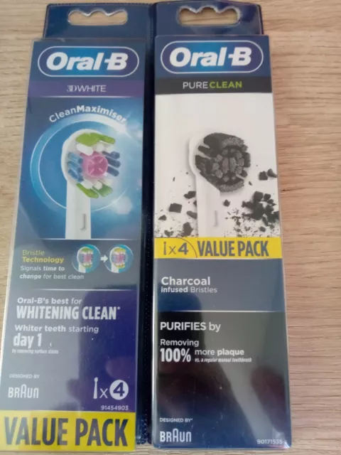 ORAL B 3d white LOT DE 4 + un lot de.4 pire clean