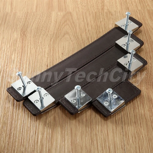 1x Luxury Leather Cupboard Knobs Door Cabinet Wardrobe Drawer Closet Pull Handle