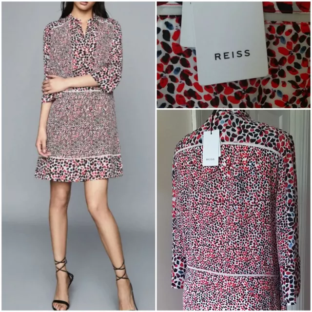 BNWT - REISS size 10 Fabulous Anush Viscose Printed Short Tea Dress- NEW