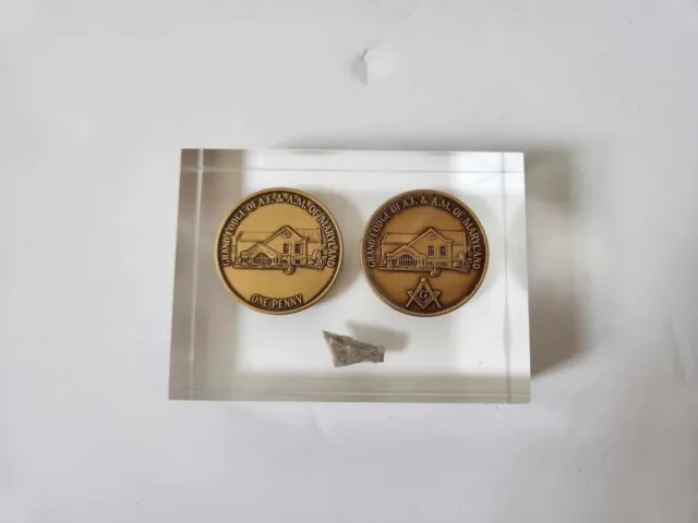 Vtg 90s Free Mason Masonic Grand Lodge Corner Stone Laying Ceremonies Coins