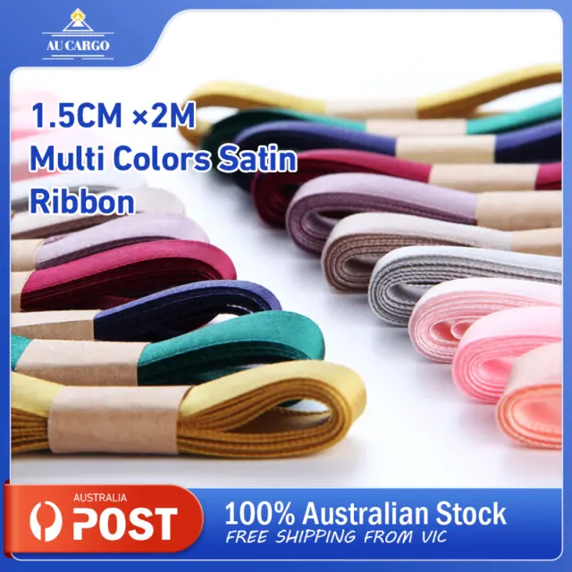 15mm x 2M Craft Ribbon Satin Silk Polyester Ribbon Wedding Wrap Party Decoration