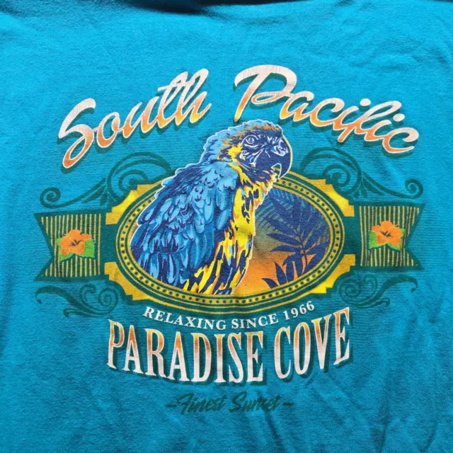 South Pacific Paradise Cove Blue Tee T-Shirt Short Sleeve Adult Men's 3XLT Tall