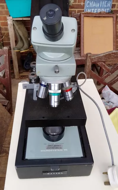 SCARCE Vintage WATSON MICROSYSTEM 70  Electronic Microscope WORKING cased