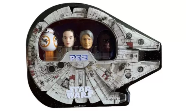 PEZ Star Wars Millennium Falcon Gift Set - New/Sealed/Han Solo/Rey/BB-8/Chewy FP