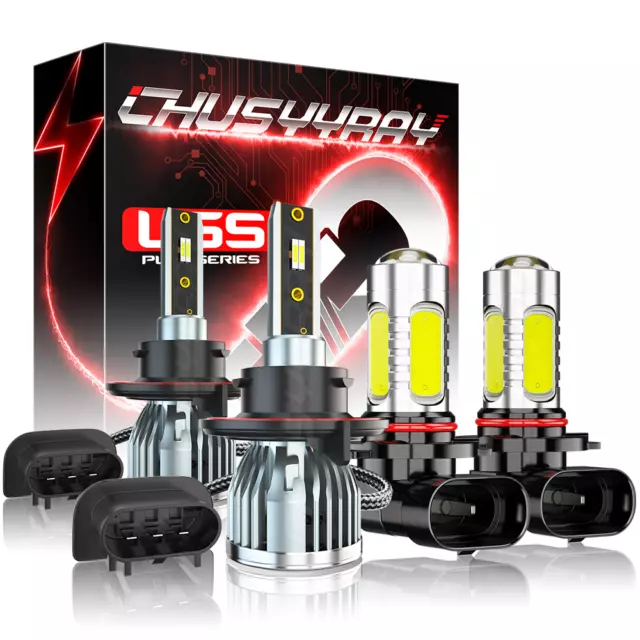 For Ford Mustang GT 2005-2012 LED Headlight Hi/Low+Fog Light Bulbs Kit