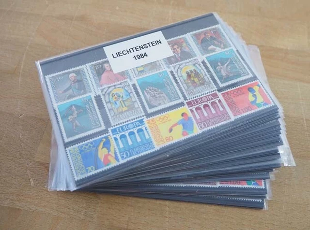 1984 Liechtenstein; 20 komplette Jahrgänge, postfrisch/MNH, MiNr. 837/65, ME 750