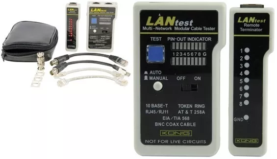 New Bnc Rj45 Network Rj11 Rj10 Telephone Modem Cable Tester