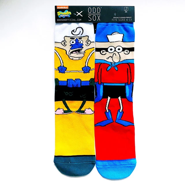 Odd Sox Nickelodeon Spongebob Mermaid Man Barnacle Boy Socks Mens Womens