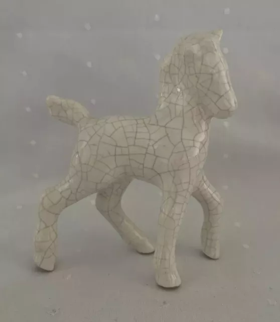 Vintage Horse Figurine White Ceramic Unmarked