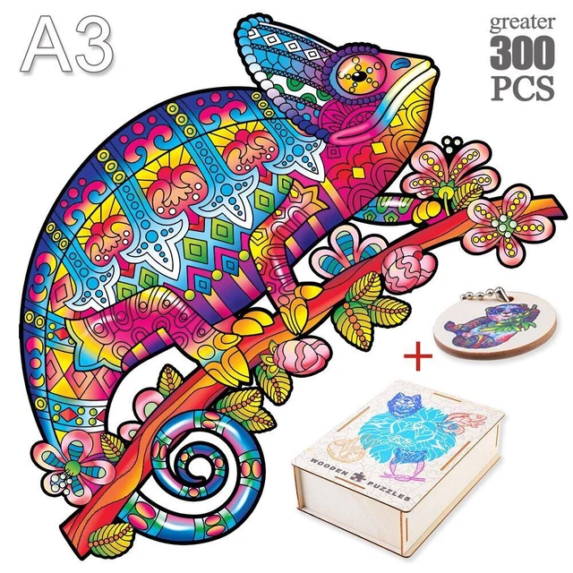 Animal Jigsaw Puzzles Colorful Intellectual Toy Creative Wooden Kids Game Gifts 6