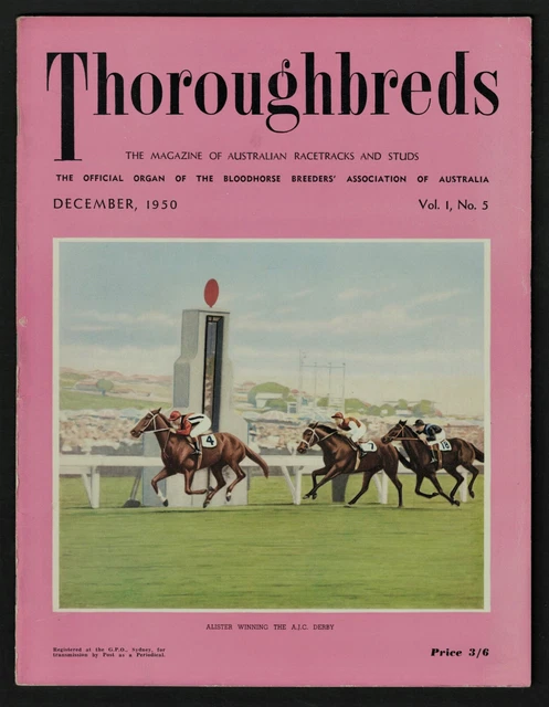 1950 ~(Australian) Thoroughbreds ~Racehorse Magazine~December Issue ~Vol.1, no.5
