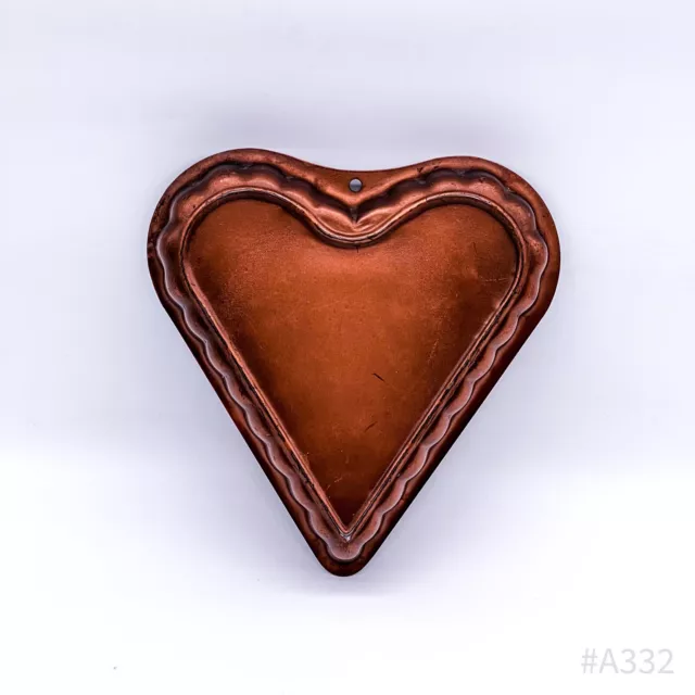 Vintage Kupfer-Backform Backform „Herz“ Kuchenform Kupferform Herzform | 20x21cm