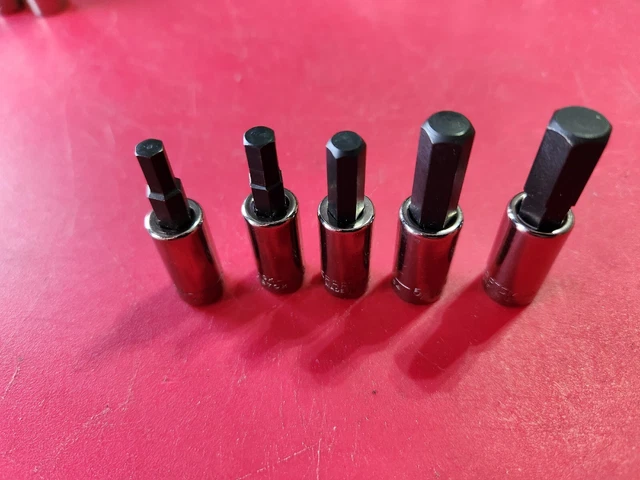 Vintage Craftsman Usa Made 5 Piece 1/4" Drive 3/16"- 3/8" Hex Bit Socket Set Nos