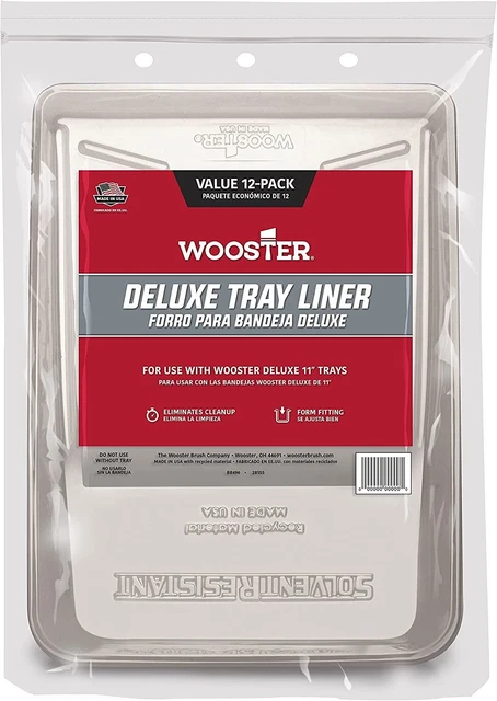 Wooster Brush BR496-11 Deluxe Tray Liner, 12-Pack, 11-Inch, Clear
