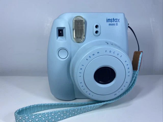 Fujifilm Instax Mini 8 Instant Film Camera (Light Blue) with Wrist Strap