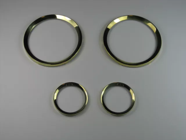 Lotus Cortina Mk1 Smiths Instrument Brass Bezel Set Pre Airflow