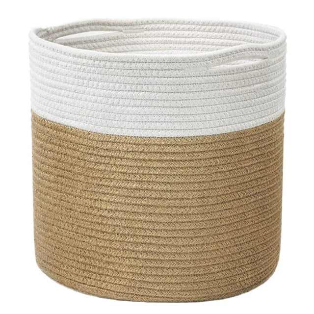 Cesto Appendere In Rattan Naturale 40 Cm Con Fodero – Fioriera Rotonda Per Esterno