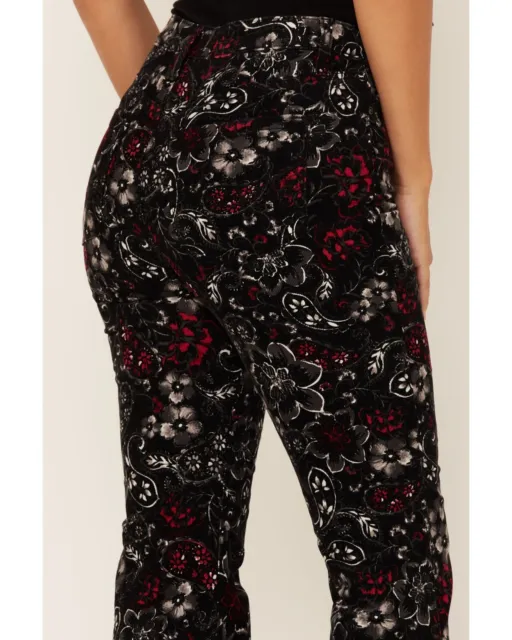 Idyllwind Miranda Lambert Floral Jeans Size 2/34L High Rise Flare Corduroy Pants