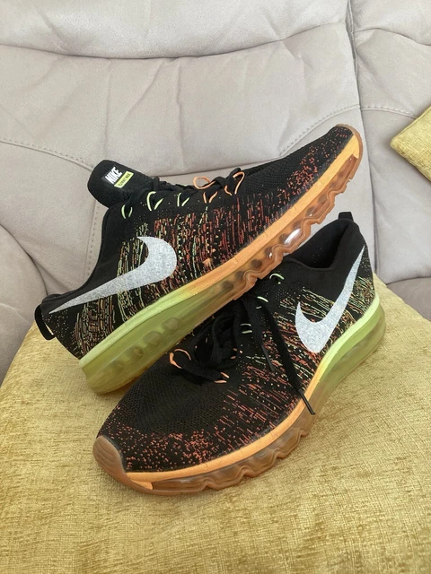 nike flyknit max black atomic orange volt