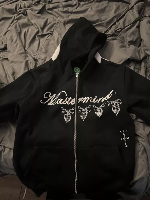 mastermind japan x travis scott zip-up hoodie