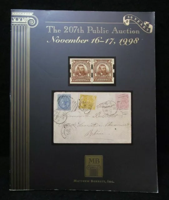 * Matthew Bennett, Inc 207th Public Auction Stamp Catalog 1998