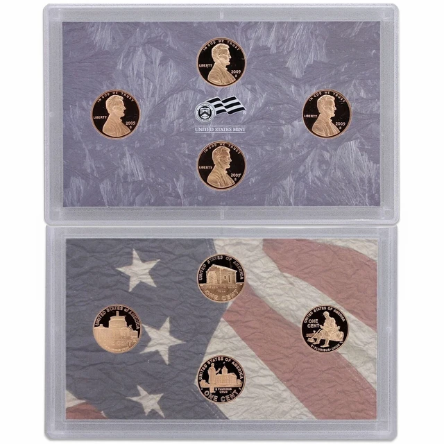 2009 4 Coin Lincoln Cent Bicentennial United States Proof Set With Box & COA