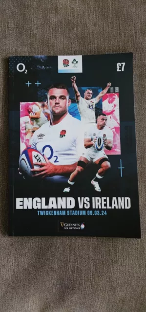 England V Ireland Rugby Programe Twickenham 9Th March 2024